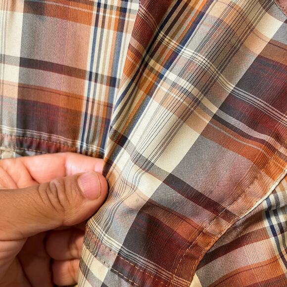 Kuhl Dissident Mens Lightweight Short Sleeve Button Up Plaid Fireclay Orange XXL - Picture 6 of 7